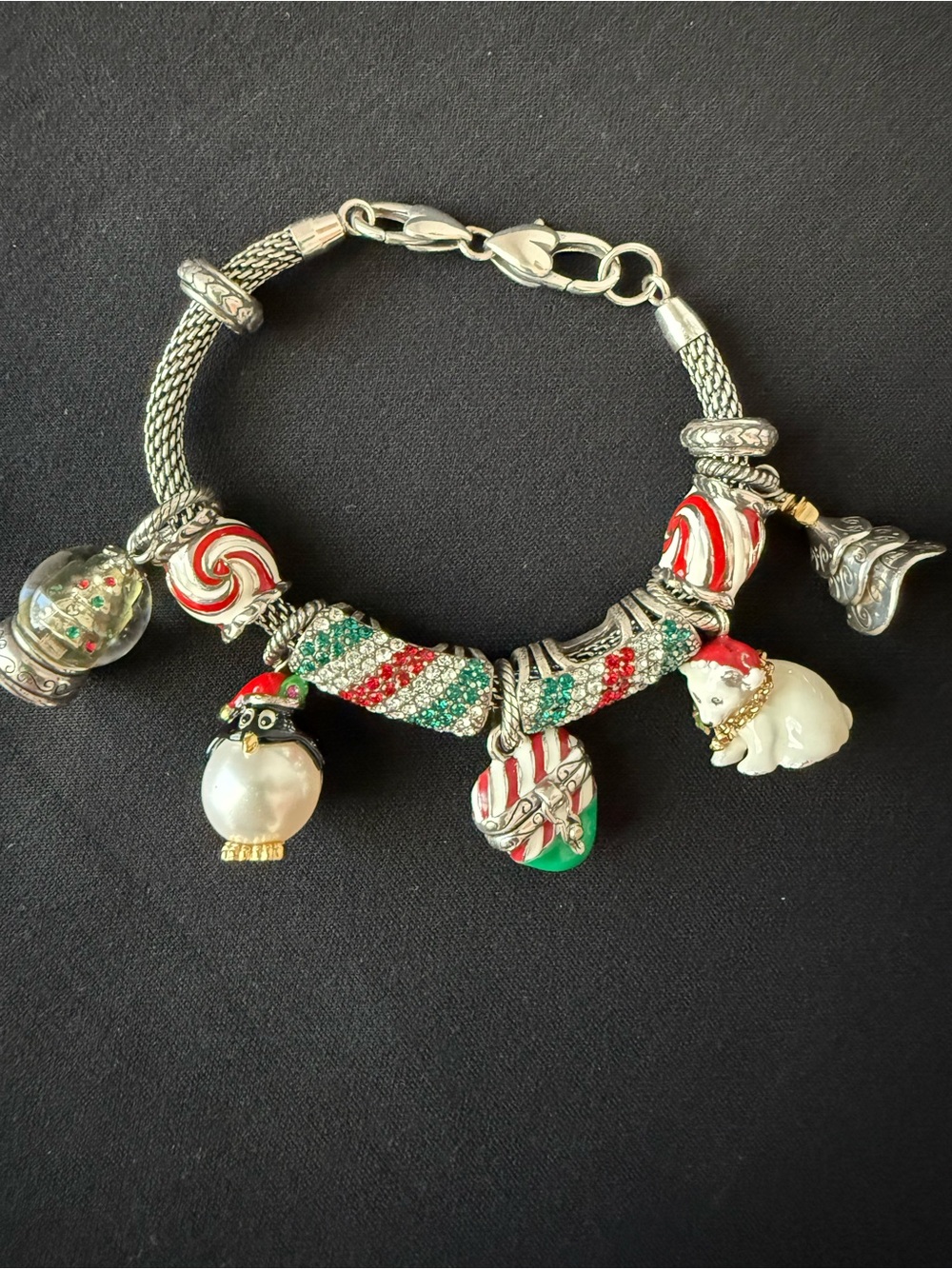 Brighton Festive Holiday Charm Bracelet with Red, Green and White Accents